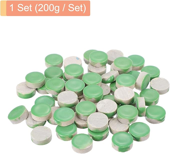 MECCANIXITY 200g Ceramic Mosaic Tiles for Crafts Bulk, Round Green Ceramic Tiles for Mosaic Kits Garden Stepping Stone Cup Mat