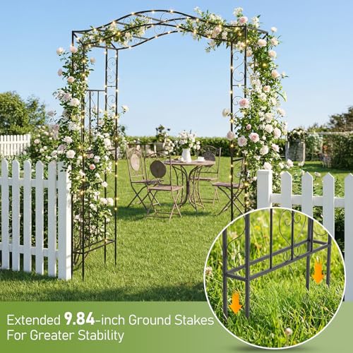 Metal Garden Arch Arbor Trellis for Climbing Plants