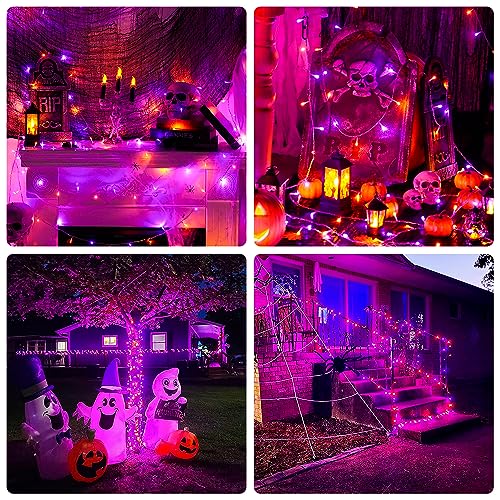 2 Pack Orange Purple Battery Operated Halloween Lights (100 Count)