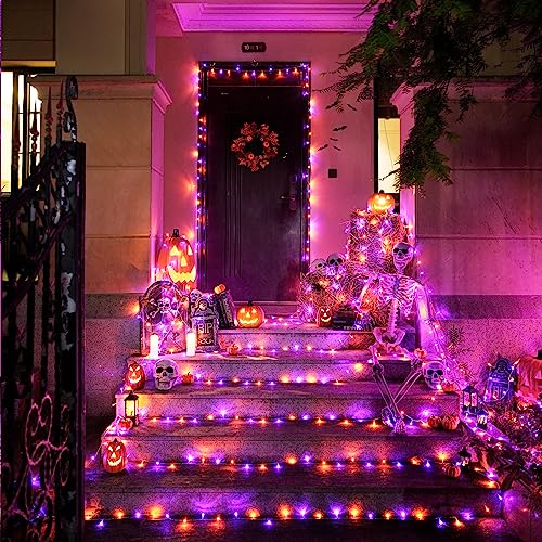 33 FT 100 LED Orange and Purple Halloween String Lights Indoor (33 Foot)