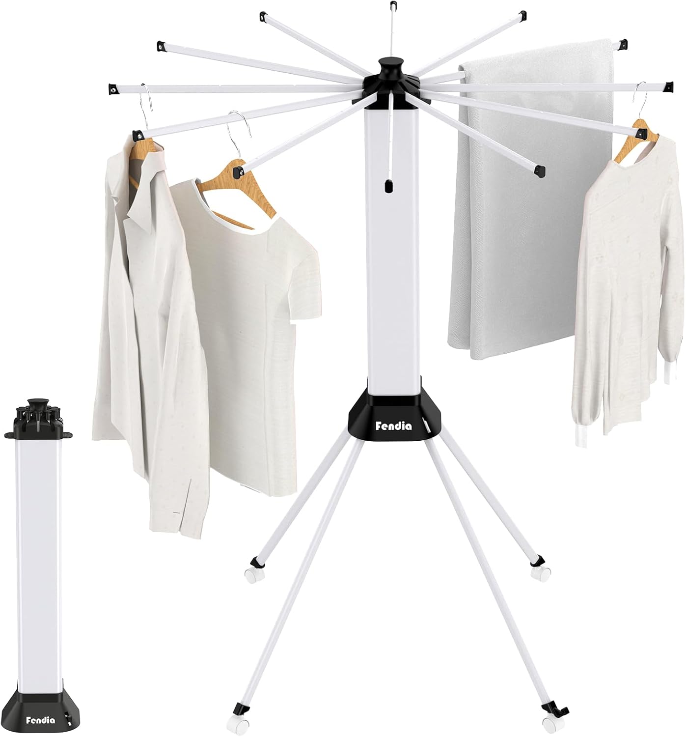 Clothes Drying Rack Foldable & Collapsible Drying Racks with 4-Leg Octopus Design, Large Capacity Space Saving Indoor Drying Rack for Bedroom,Balcony,Laundry for Indoor/Outdoor Use (White) - NestledHome