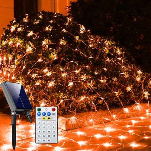 Solar Net Halloween Lights Orange Fall Decor