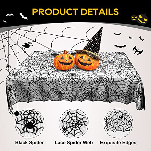 Black Lace Halloween Tablecloth
