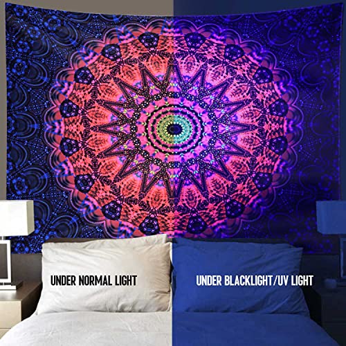 Blacklight Mandala Tapestry