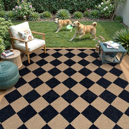 Checkered Easy Jute 5x7 Outdoor Rug