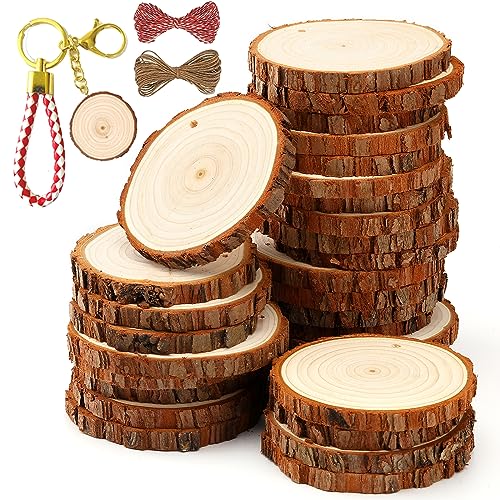 Unfinished Wood Slices 30pcs 2.4" (30 Count)