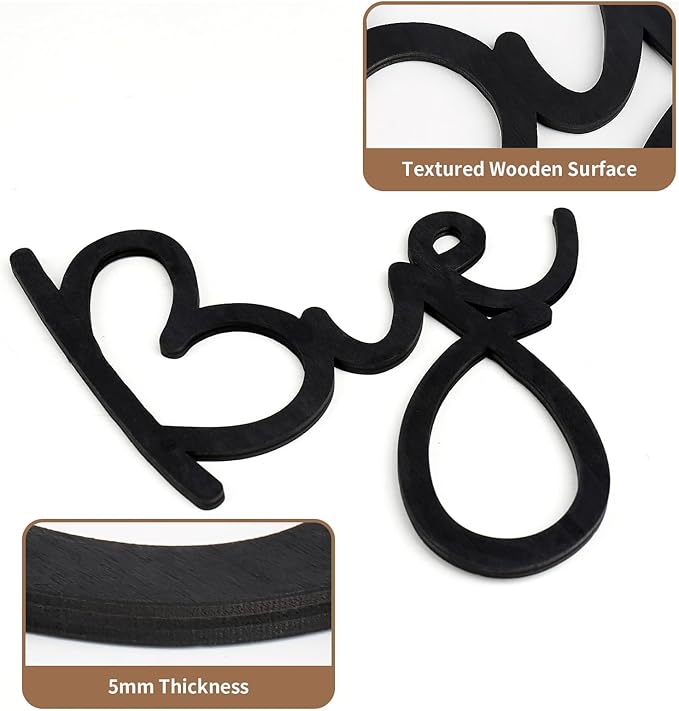 Dripykiaa Love You Bye Wood Sign Home Decor Boho Decor Wall Decor Express Love and Warm for Your Family Lovers Wall Art Gift Hallway Entryway Door Valentine Decorations for Home