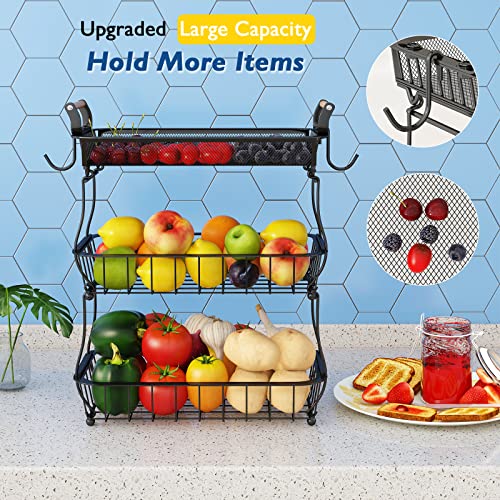 3 Tier Fruit Basket with 2 Banana Hangers