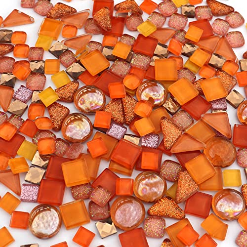 Assorted Orange Irregular Crystal Mosaic Tiles (9 Ounce)