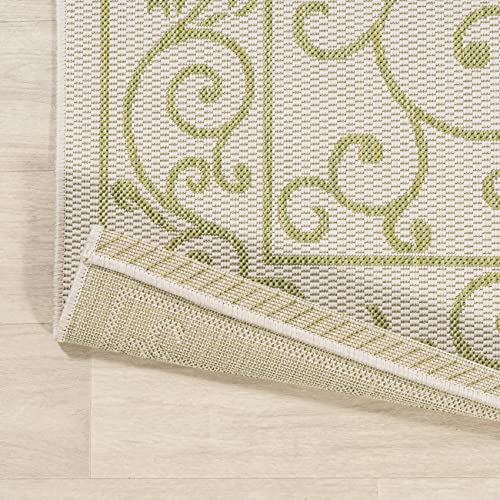 Vintage Filigree Indoor Outdoor Area Rug 4X6 Cream