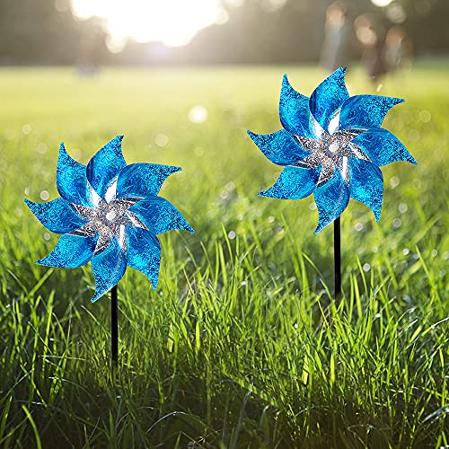 10 Pack Reflective Pinwheels with Stakes (10 Count)