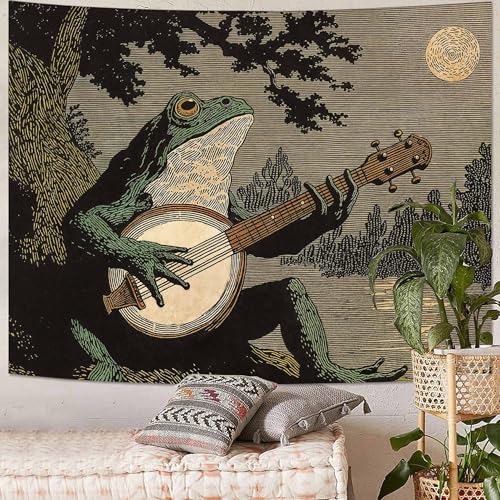 Folk Art Frog Banjo Tapestry