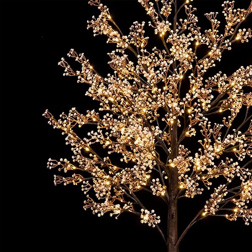 6ft Lighted Baby's Breath Tree with 184 Warm White LED Lights