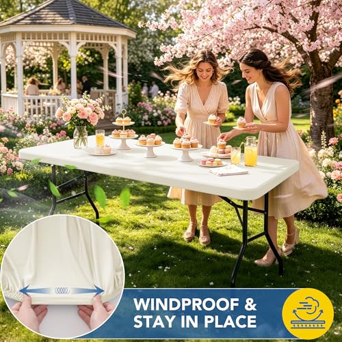 Fitted Tablecloth for 6 Foot Rectangle Tables (4 Count)