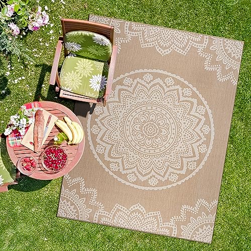 Outdoor Rug 5x7 Modern Area Rugs for Indoor and Outdoor Patios and Porches