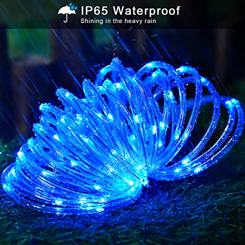 2 Pack 100 LED Blue Solar Rope Lights (72 Foot)
