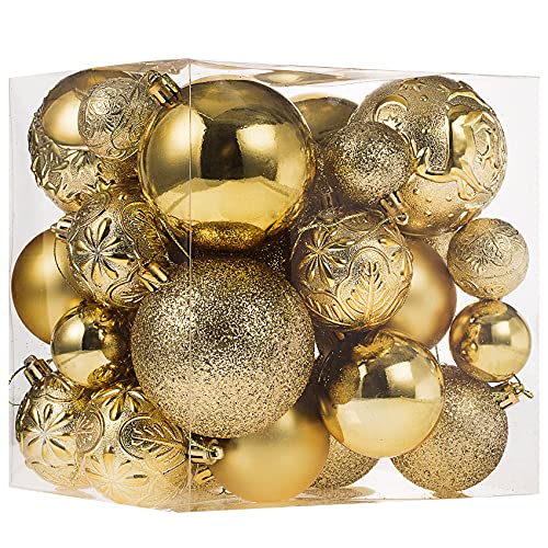 Gold Shatterproof Christmas Ball Ornaments (32 Count)