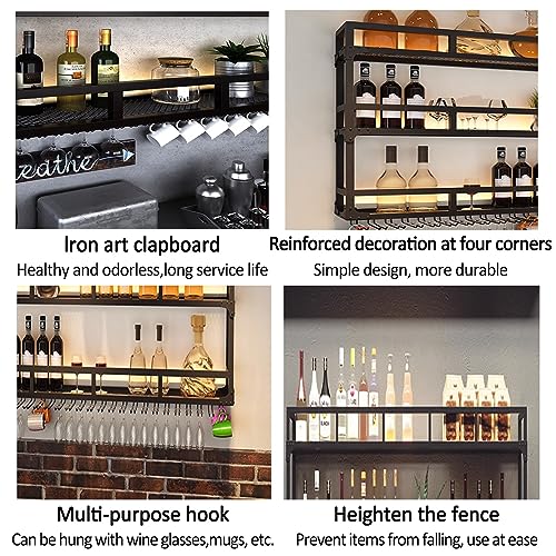 Modern Wine Rack Wall Mounted With Glass Holder