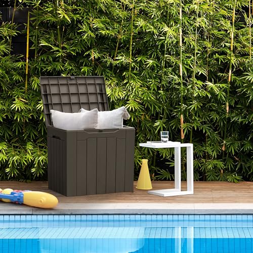 31 Gallon Resin Deck Box All Weather Outdoor Storage Boxes for Patio Furniture Set