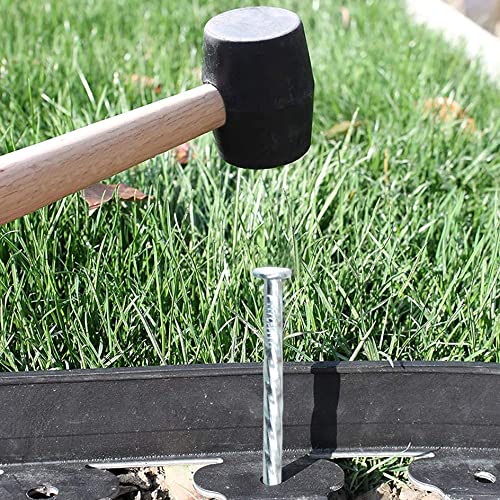 50/100/150 Pack 6" Solid Galvanized Non-Rust Metal Garden Stakes Spiral Landscape Edging Anchors for Paver Edging, Gardening, House Construction, etc (50) (50 Count)