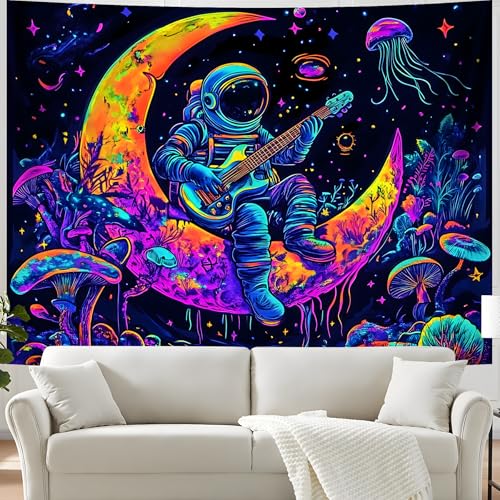 Astronaut Space Blacklight Tapestry 79"x59"