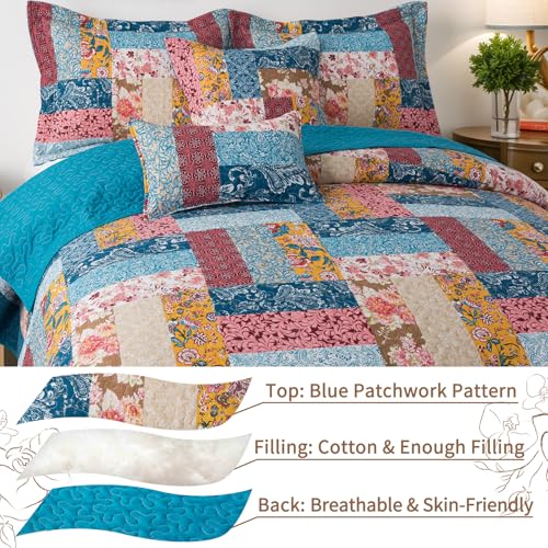 100% Cotton Face Quilt Queen Size Bedding Set