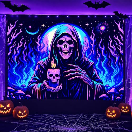 Halloween UV Tapestry Grim Reaper Backdrop 78 x 59 Inch
