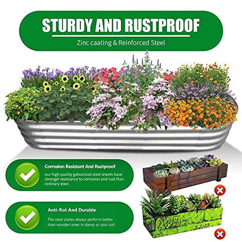 9 ft x 3 ft Raised Garden Bed Metal Elevated Planter for Vegetable Flower Herb (2 Count)
