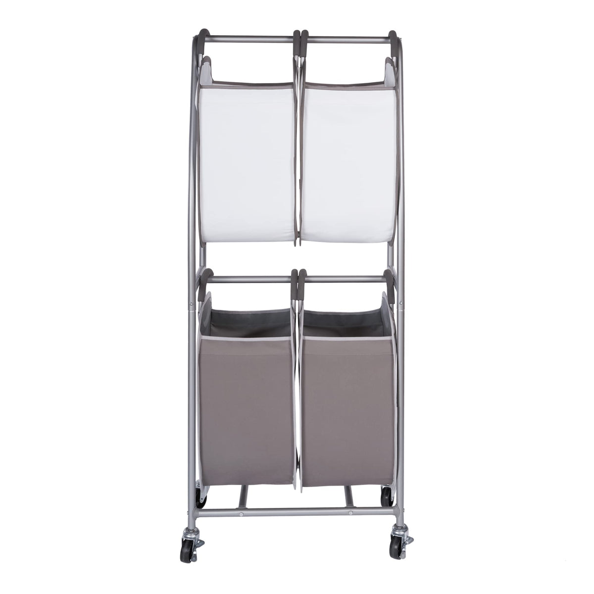 2 Tier Vertical Rolling Laundry Cart