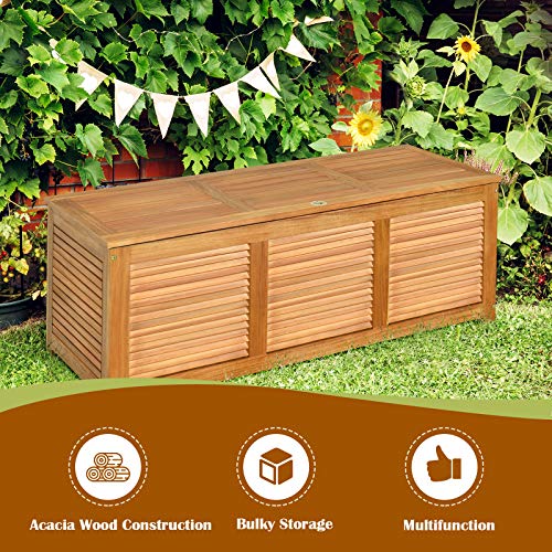 46 Gallon Acacia Wood Deck Box