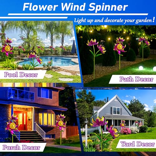 63 in Wind Spinners Outdoor with Stake Metal Wind Sculpture Yard Art