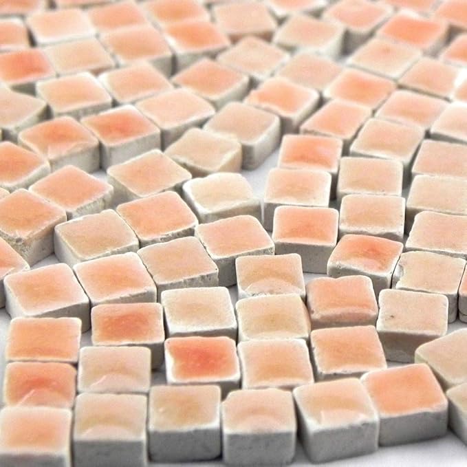 Moroccan Tiny Tiles for Mosaic, Microscopic Ceramic Tiles 1000 Units, 3/16 inch Light Pink, WR04