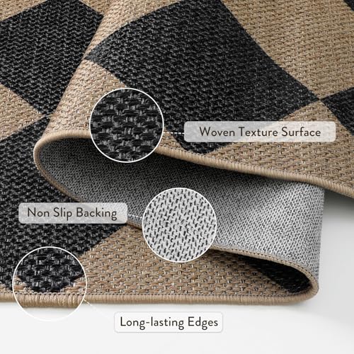 Checkered Easy Jute 6x9 Area Rugs