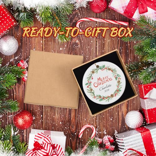 Personalized Christmas Ornaments 2025 Ceramic Custom Photo Picture Text Christmas Ornament Personalized Ornament Christmas Xmas Tree Decorations for Kids Couples Family Friends