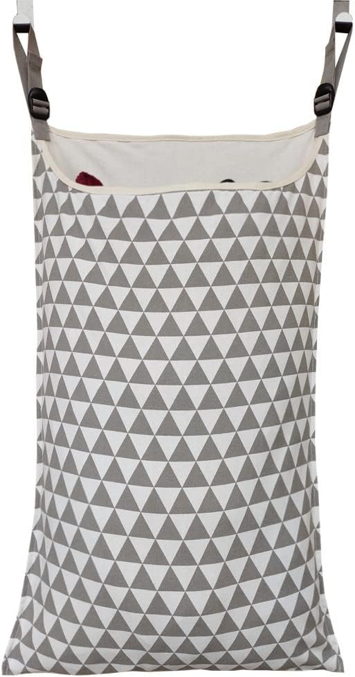 Adjustable Space Saving Door Hanging Laundry Hamper Bag with Over Door Hooks for Dirty Laundry - NestledHome