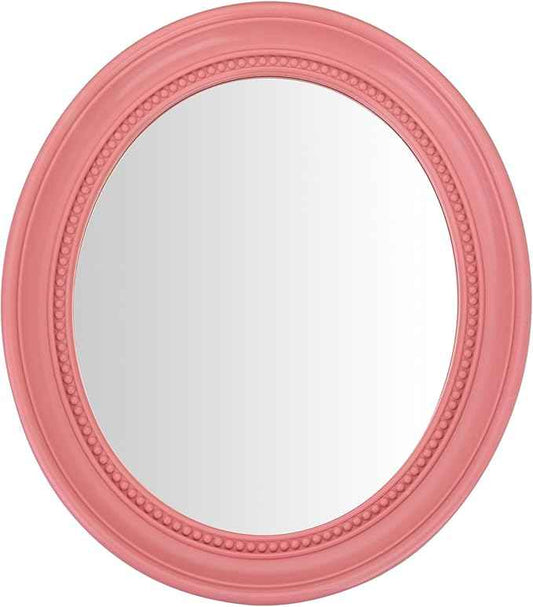 Funerom Oval Bathroom Mirror Bedroom Mirror wall Mirror (Pink, 15.2" L x 13.2" W)