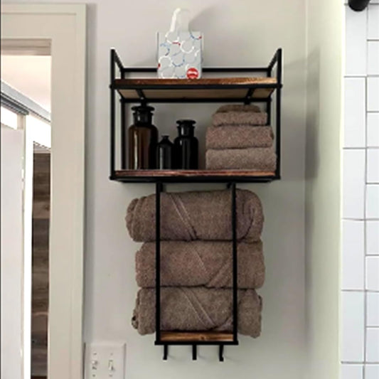 Towel Rack Wall Mounted - Space-Saving Design for Small Bathrooms - Versatile Organizer for Towels, Blankets, and More - Ideal for RVs and Hotels - NestledHome