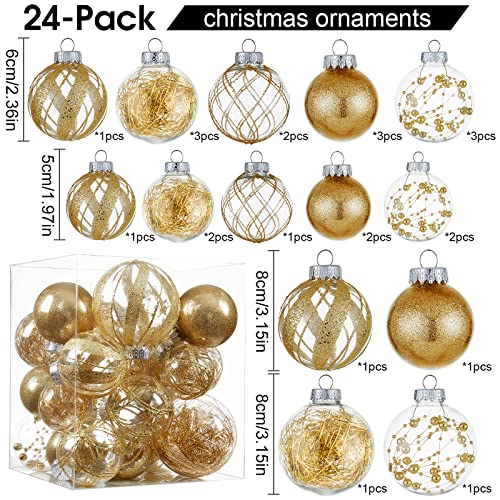 Clear Christmas Ball Ornaments (24 Count)