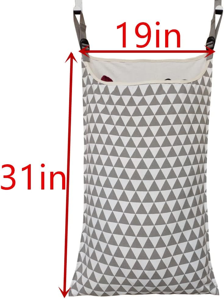 Adjustable Space Saving Door Hanging Laundry Hamper Bag with Over Door Hooks for Dirty Laundry - NestledHome