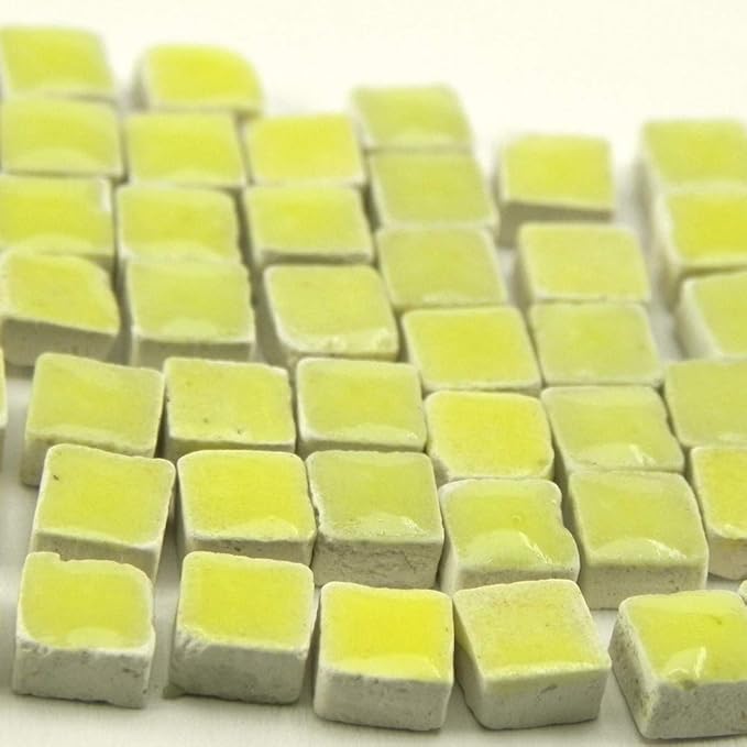 1000 Moroccan Handmade Mini Tiles for DIY Mosaic Artwork Home Decoration 5mm 0.19inch Lemon, WY05
