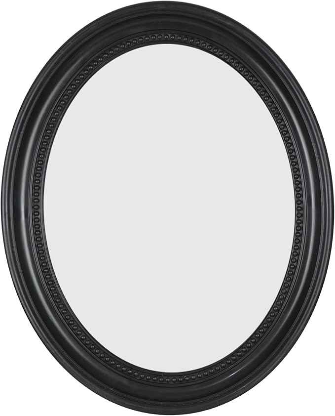 Funerom 20 x 16 inch Black Wall Mirror Oval Bathroom Mirror Bedroom Mirror