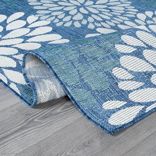 Outdoor Rug 10x14 Modern Exotic Tropical Leaf Area Rugs for Indoor and Outdoor Patio Deck Porch Garden Water Resistant Washable Outside Carpet