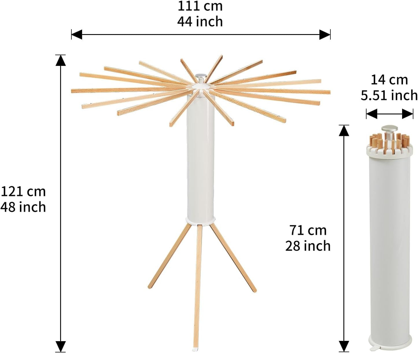 Clothes Drying Rack Tripod,Laundry Hanger Dryer Rack,Portable Drying Rack,Outdoor Clothes Rack-Drying Rack Clothing Laundry Bedroom Household Wooden-16rods - NestledHome