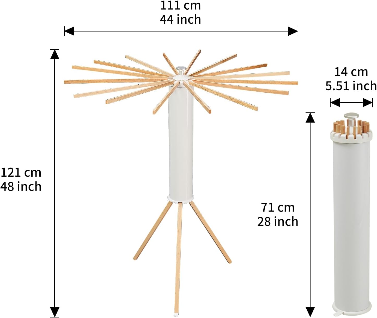 Clothes Drying Rack Tripod,Laundry Hanger Dryer Rack,Portable Drying Rack,Outdoor Clothes Rack-Drying Rack Clothing Laundry Bedroom Household Wooden-16rods - NestledHome