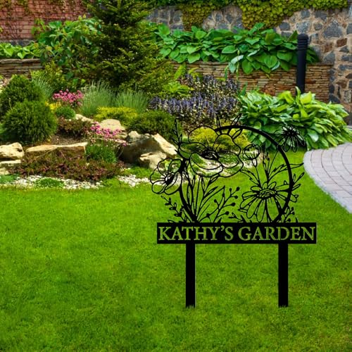 Personalized Metal Garden Sign with Stake
