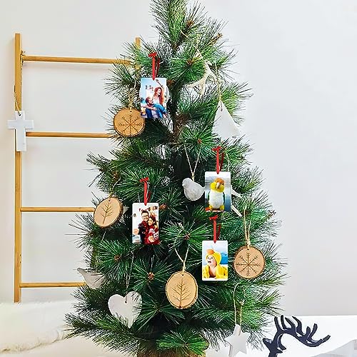 Personalized Christmas Ornaments 2025 Wood Custom Picture Text Hanging Ornament Customized Christmas Tree Decorations Keepsake Gift for Family Couples Xmas Tree Home Decor