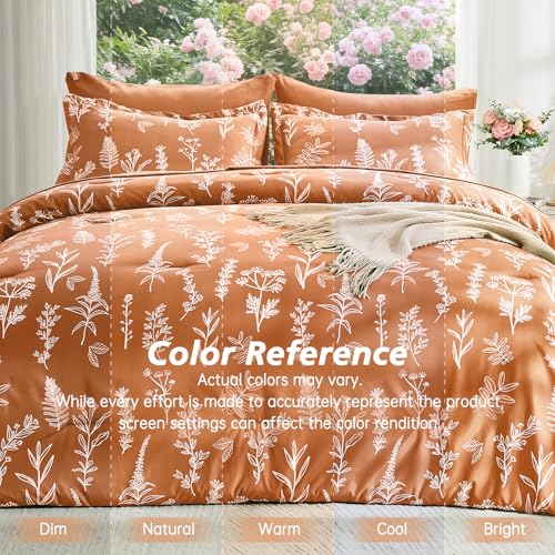 Burnt Orange Bed in a Bag King 7 Pieces