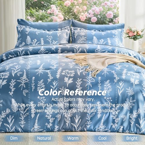 Ice Blue Bed in a Bag King 7 Pieces