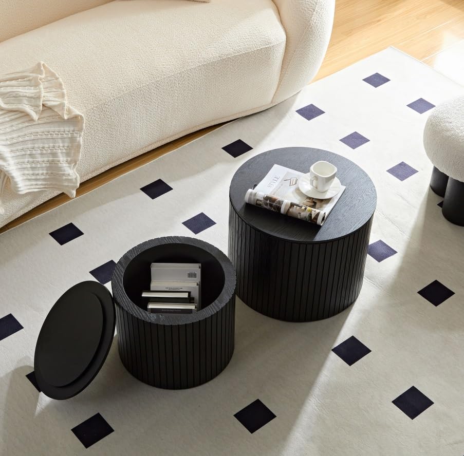 Round Nesting Coffee Table Set of 2 (2 Count)