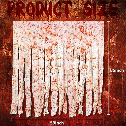 4pcs Halloween Door Curtain Decoration with Bloody Hand Prints